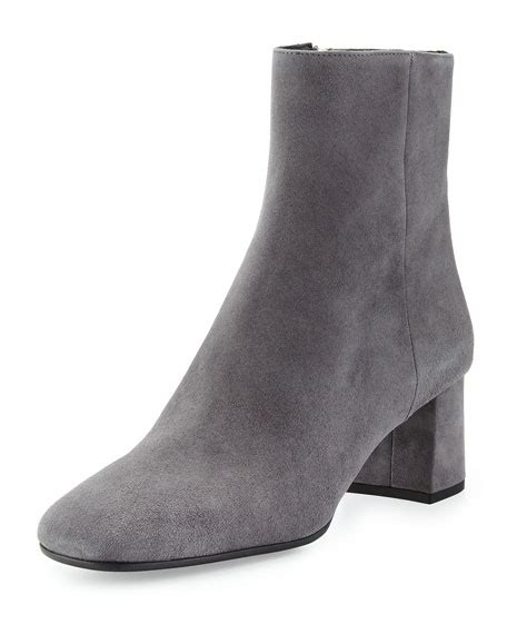 suede booties prada|prada block heel bootie.